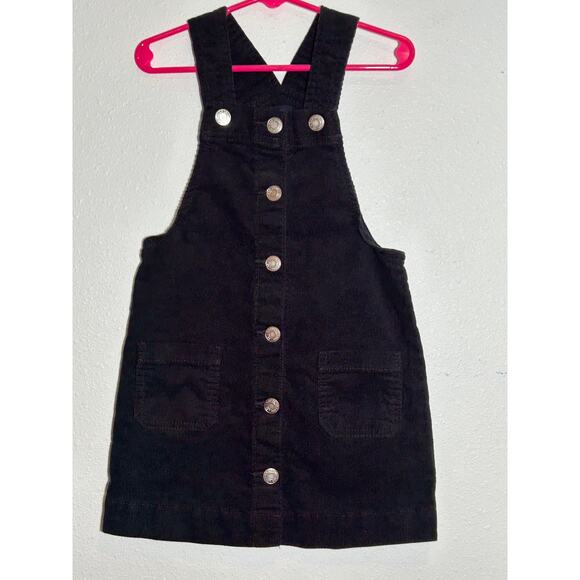 Gap Denim Other - Gap Denim Black Corduroy With Silver Buttons Jumper Dress Size XS or Kids 4-5